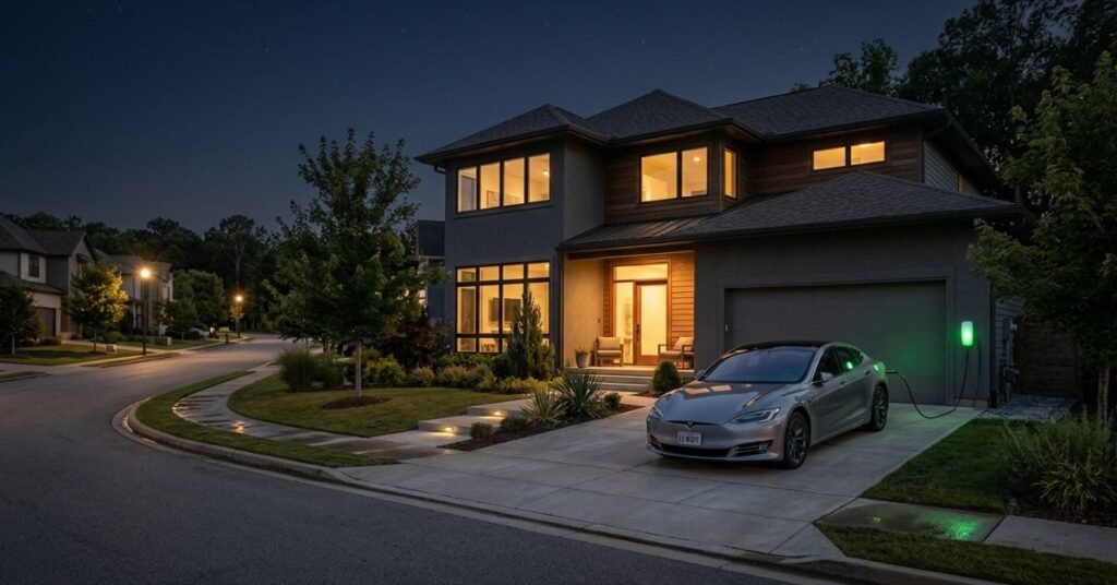 tesla charging overnight