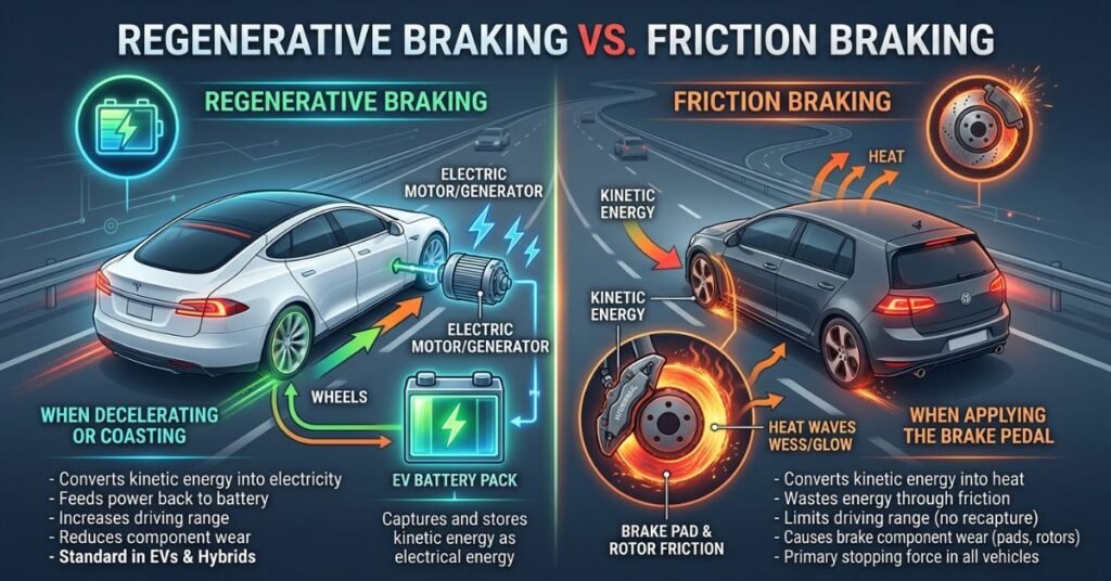 Regenerative Braking vs. Friction Braking