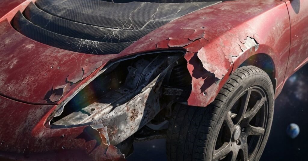 What Does the Cherry Red Tesla Look Like Today? (Space Degradation)